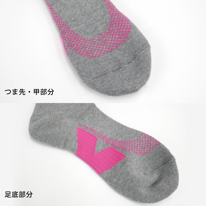 足底テーピング構造のクルーソックス