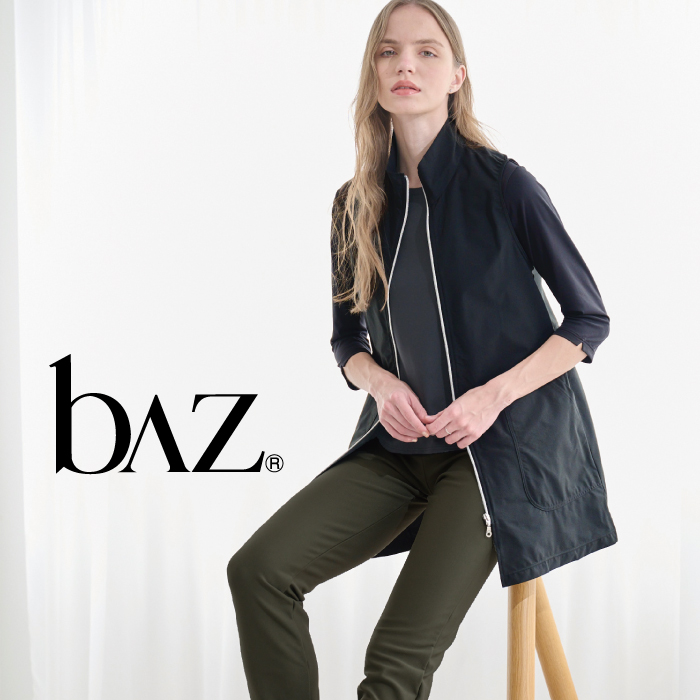 エコで軽くてストレッチ快適素材のロングベスト