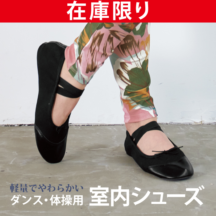 ダンスや体操のレッスン用として開発されたキャンバス地のフラットシューズ