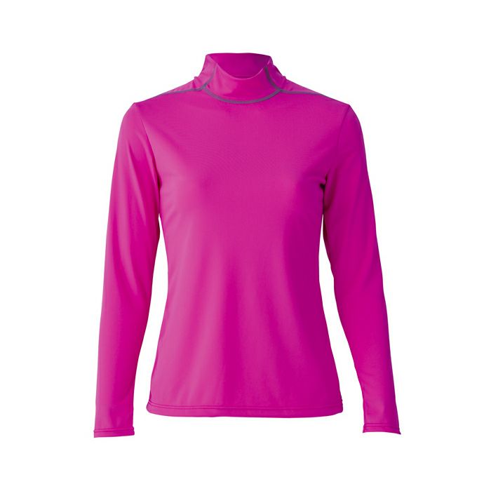 切替のデザインとステッチがおしゃれハイネック長袖トップス