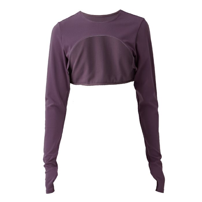 肌の露出をカバーし、肩を冷えから守る効果もある、デザイントップス